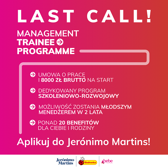 Aplikuj do programu liderskiego Management Trainee w Jeronimo Martins!