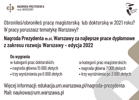 Nagroda za prace magisterskie i rozprawy doktorskie